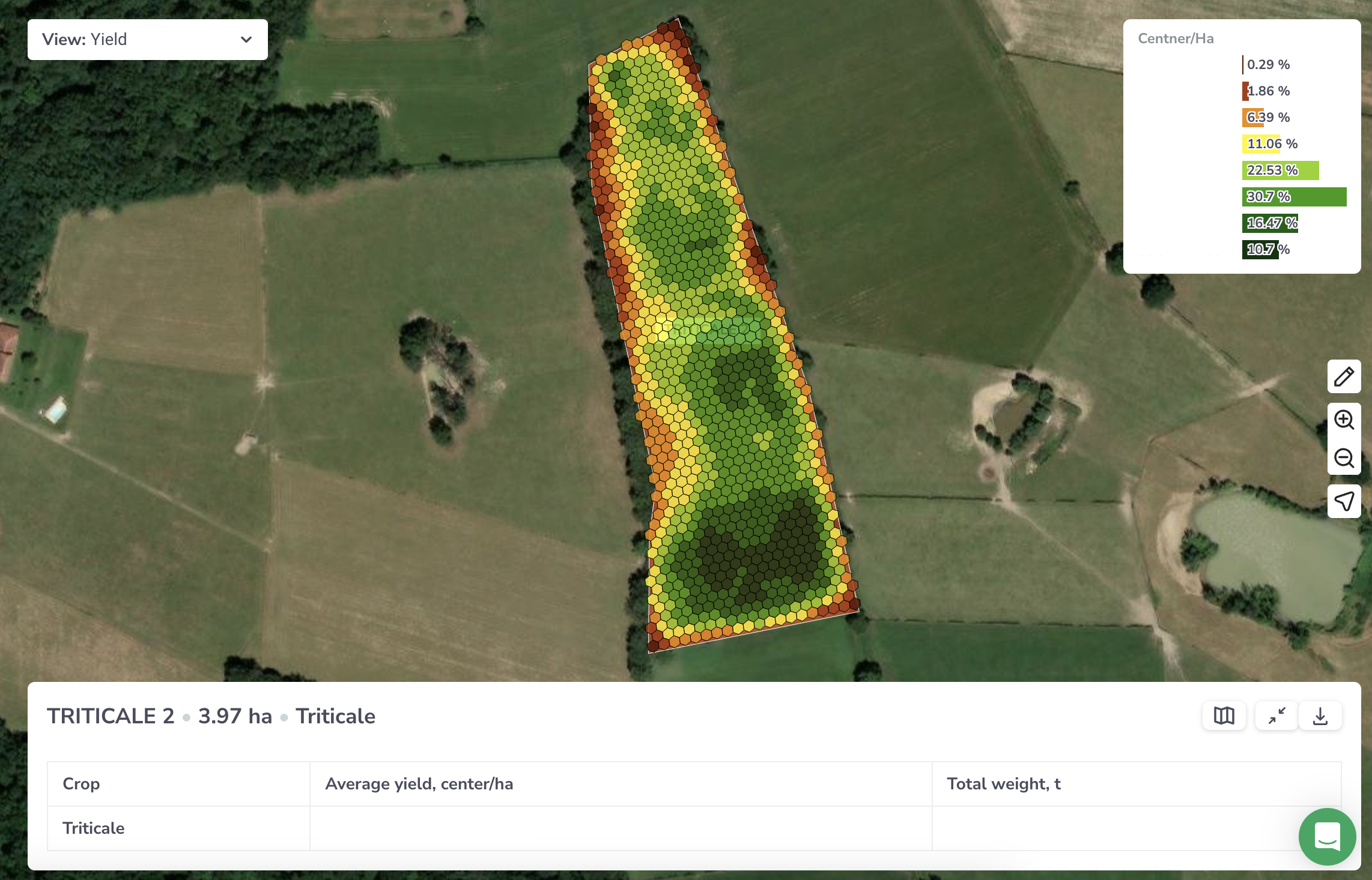 Automatically cleaned yield maps screenshot
